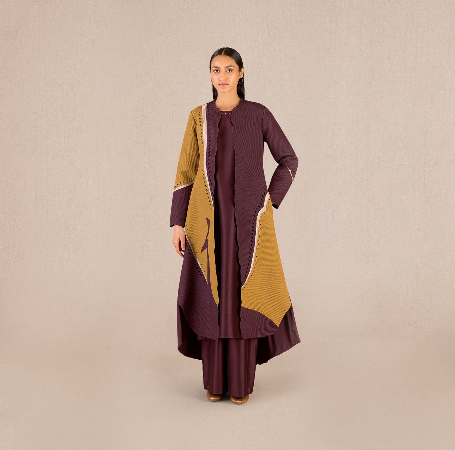 Chanderi Asira Abaya Set – Red
