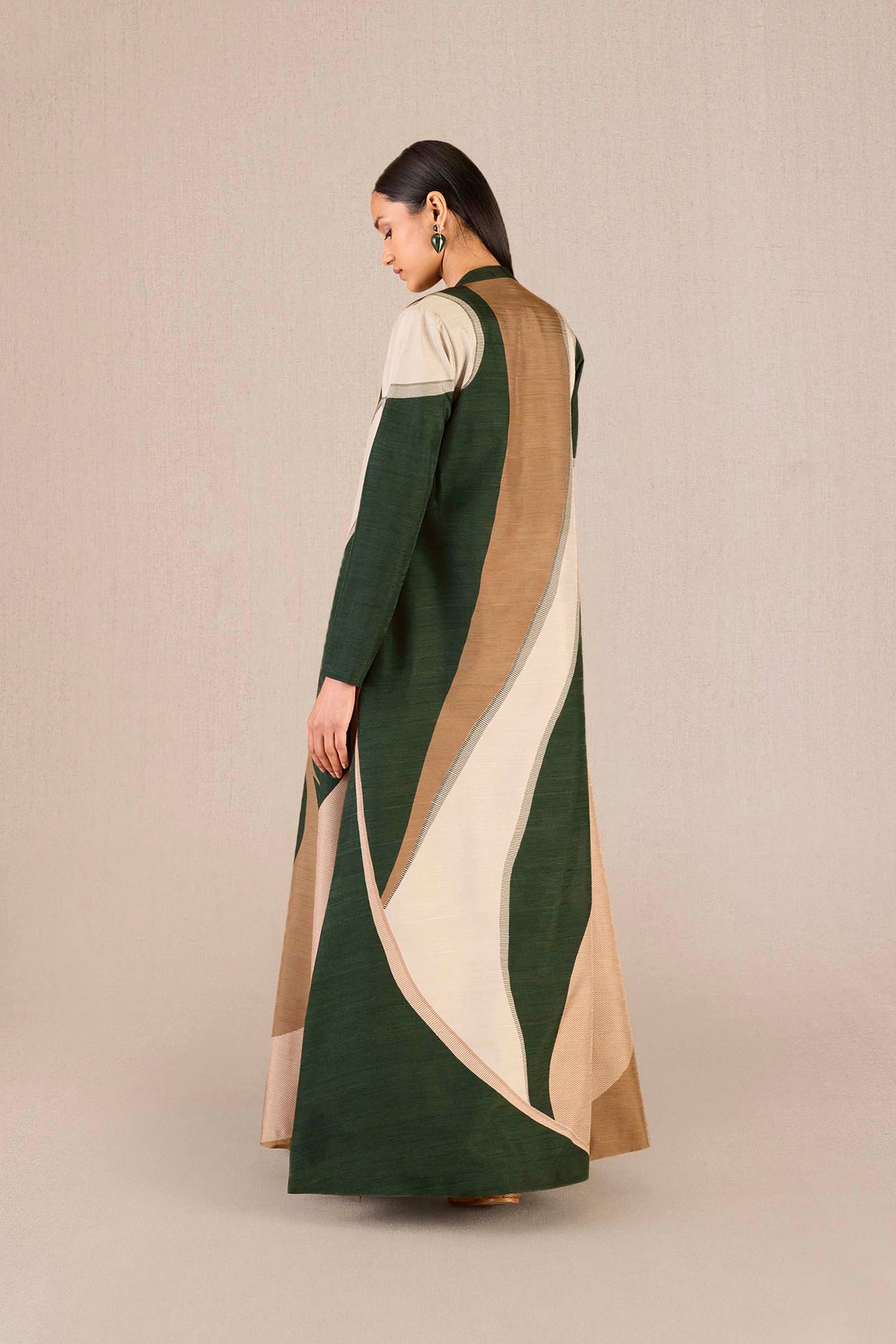 Silk Amida Abaya Set – Green