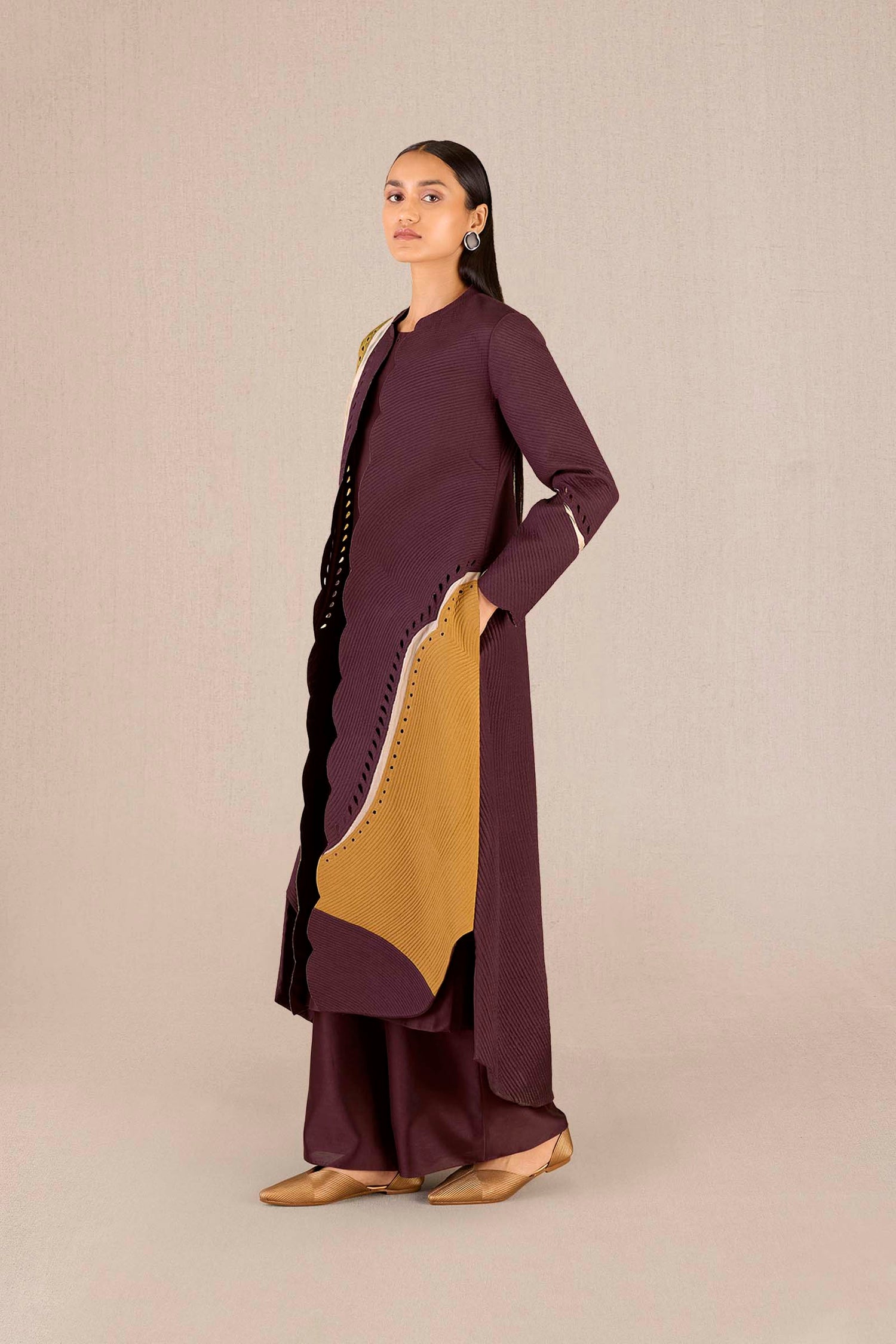 Chanderi Asira Abaya Set – Red