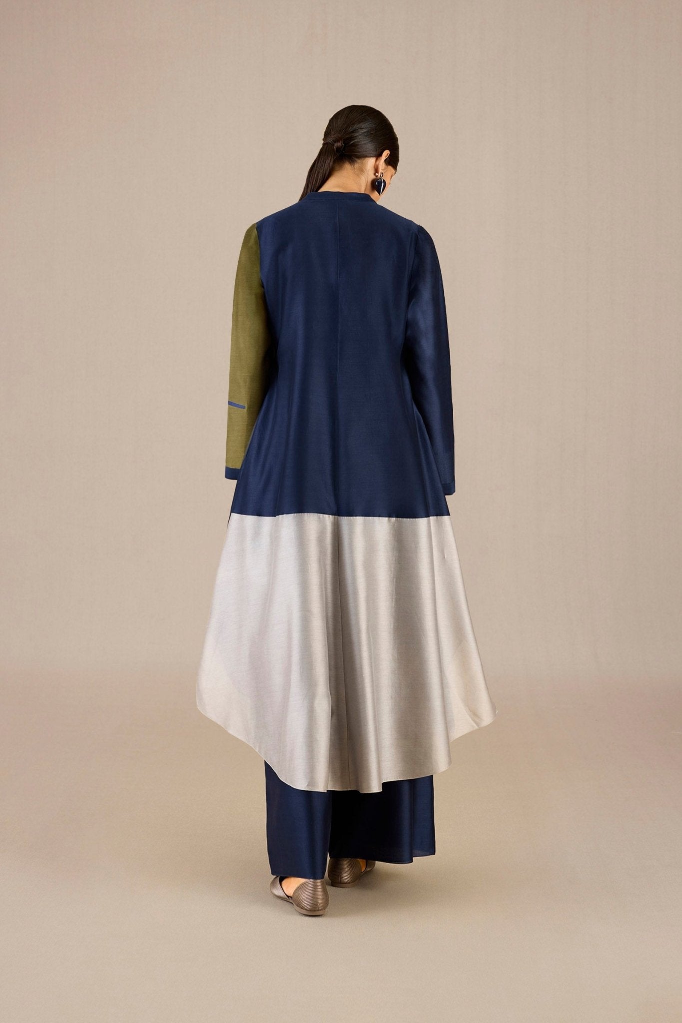 Chanderi Hiba Tunic Set – Blue