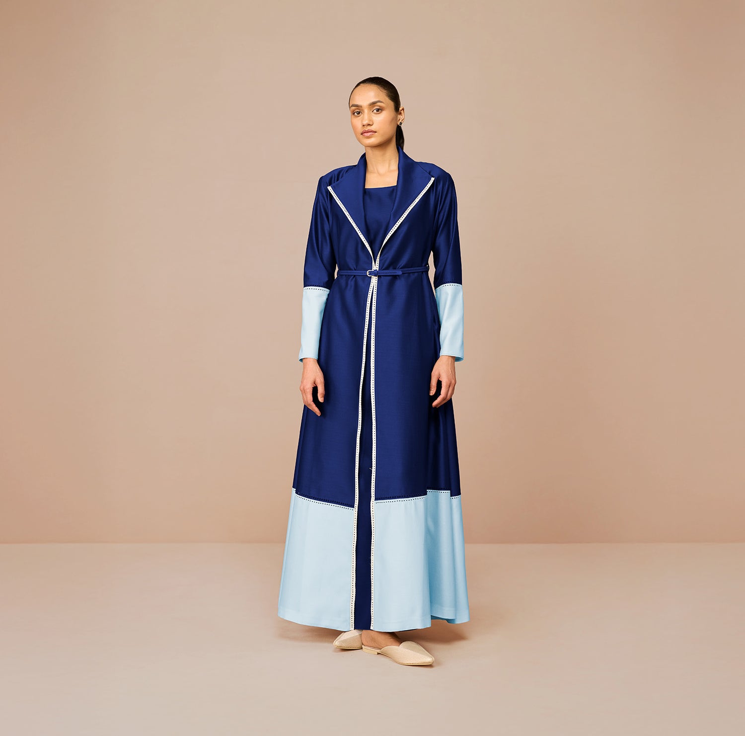 Chanderi Mirdea Abaya Set – Blue