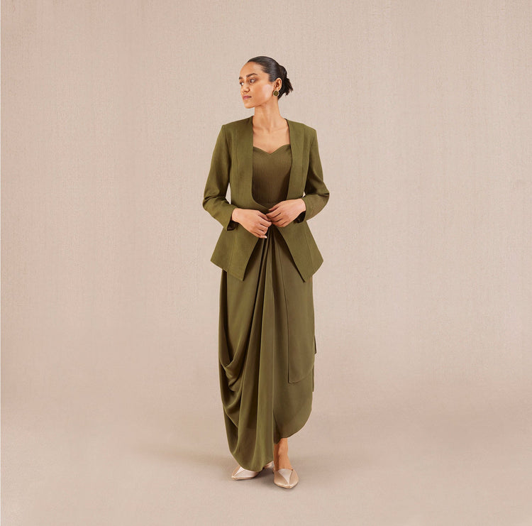 Raha Jacket Set - Olive