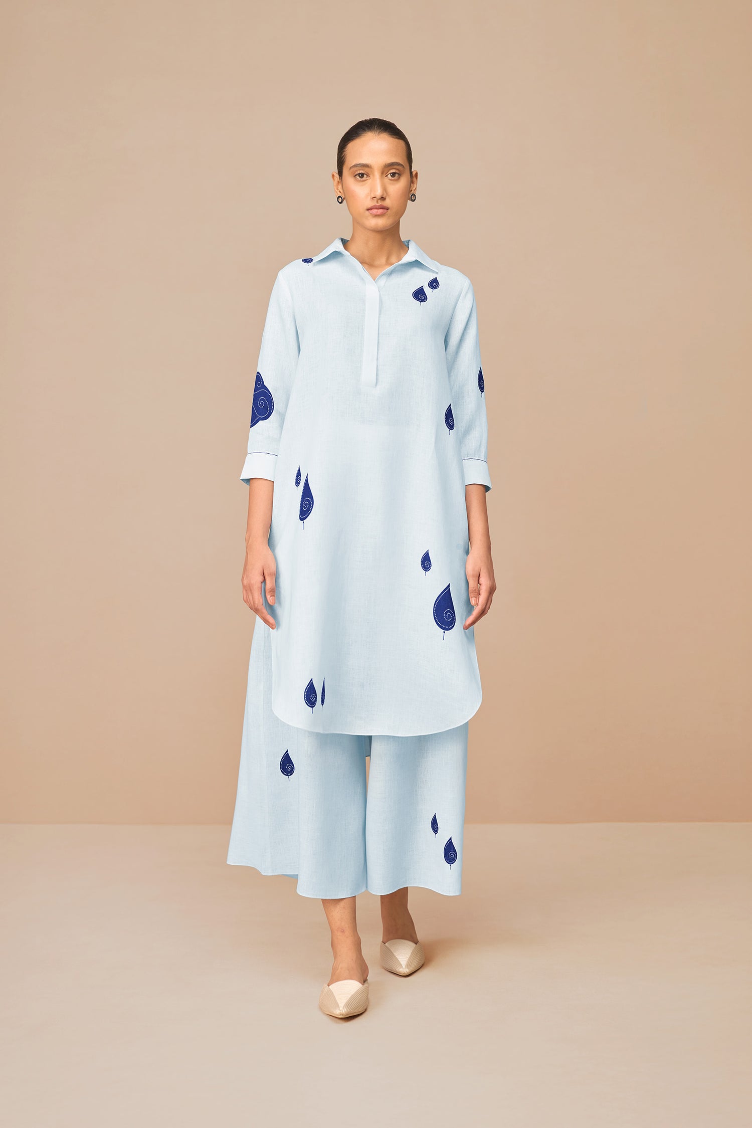Chanderi Nevra Tunic Set – Blue