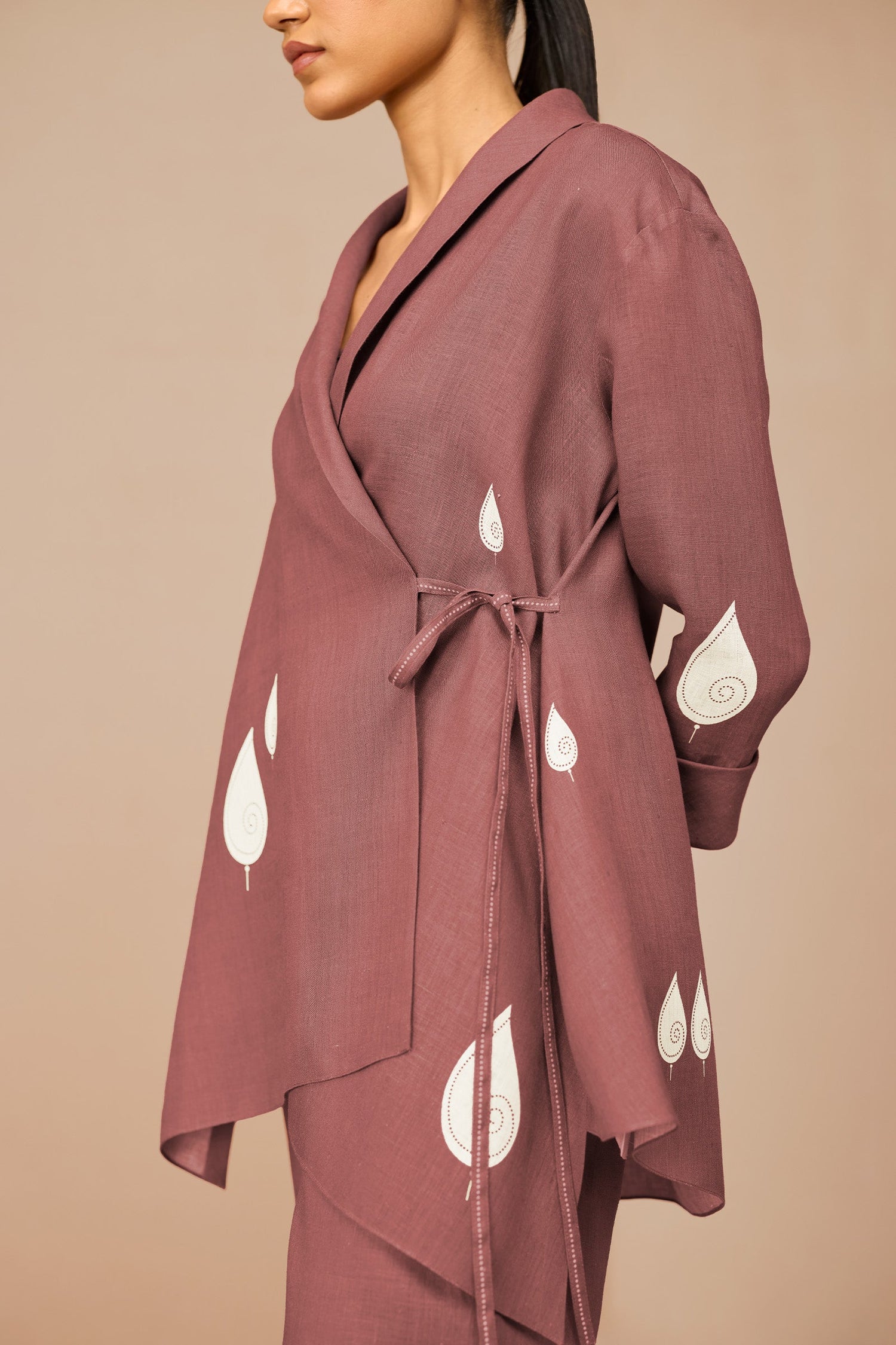 Linen Dahlia Shirt Set – Red