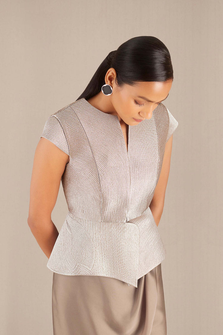 Esme Jacket Set - Metallic Silver