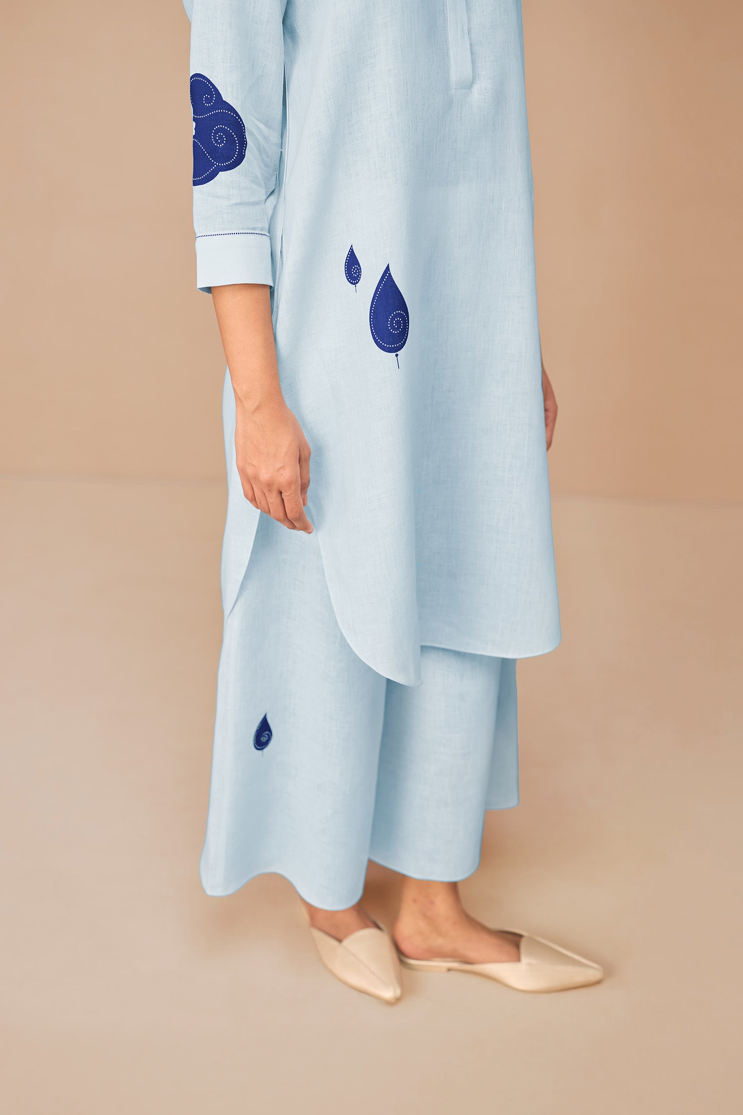 Chanderi Nevra Tunic Set – Blue