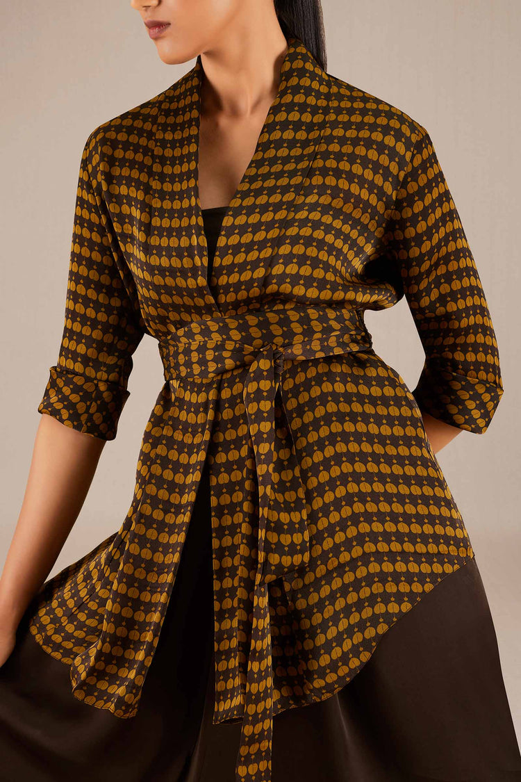 Zeebah Cape Set - Dark Brown