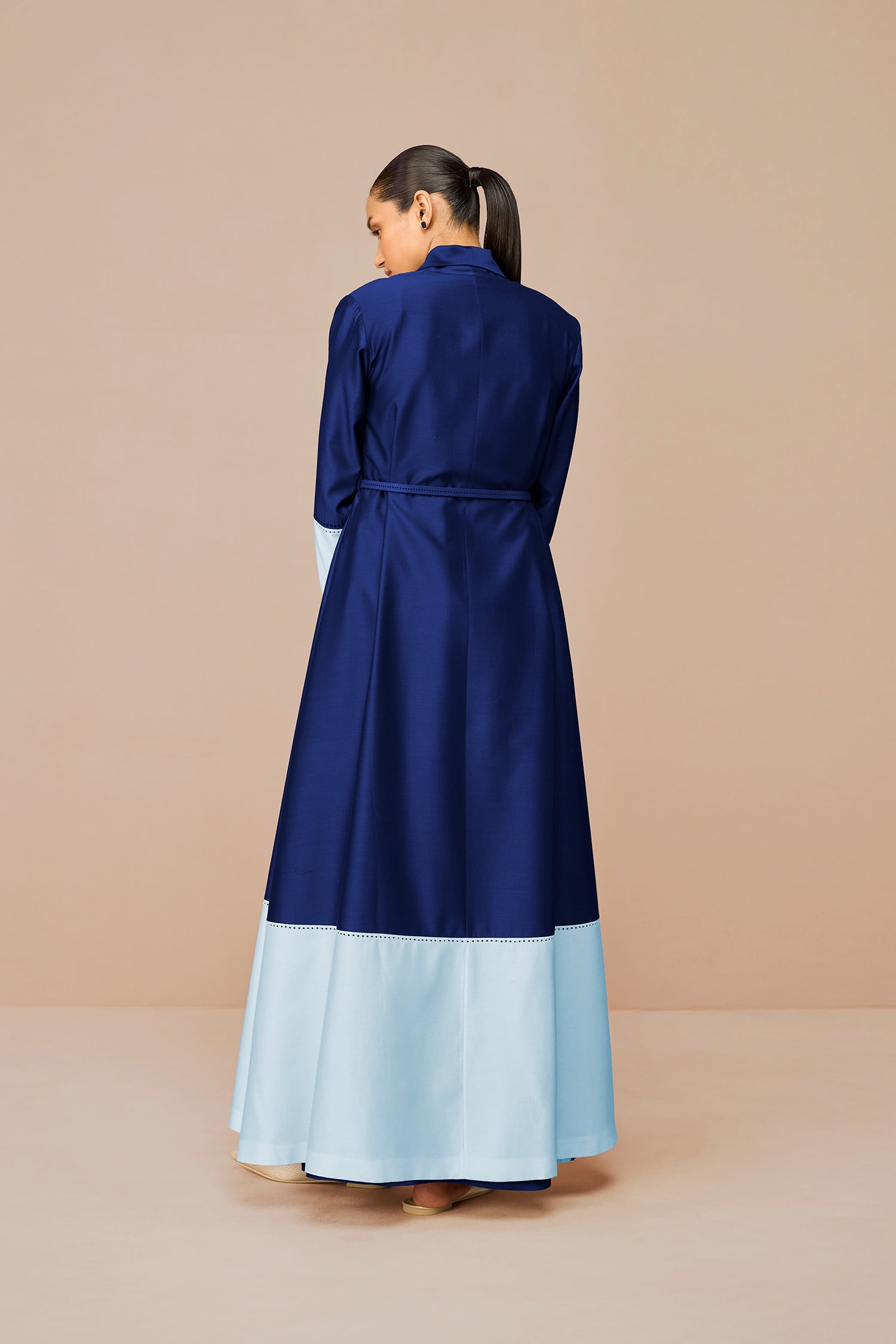 Chanderi Mirdea Abaya Set – Blue