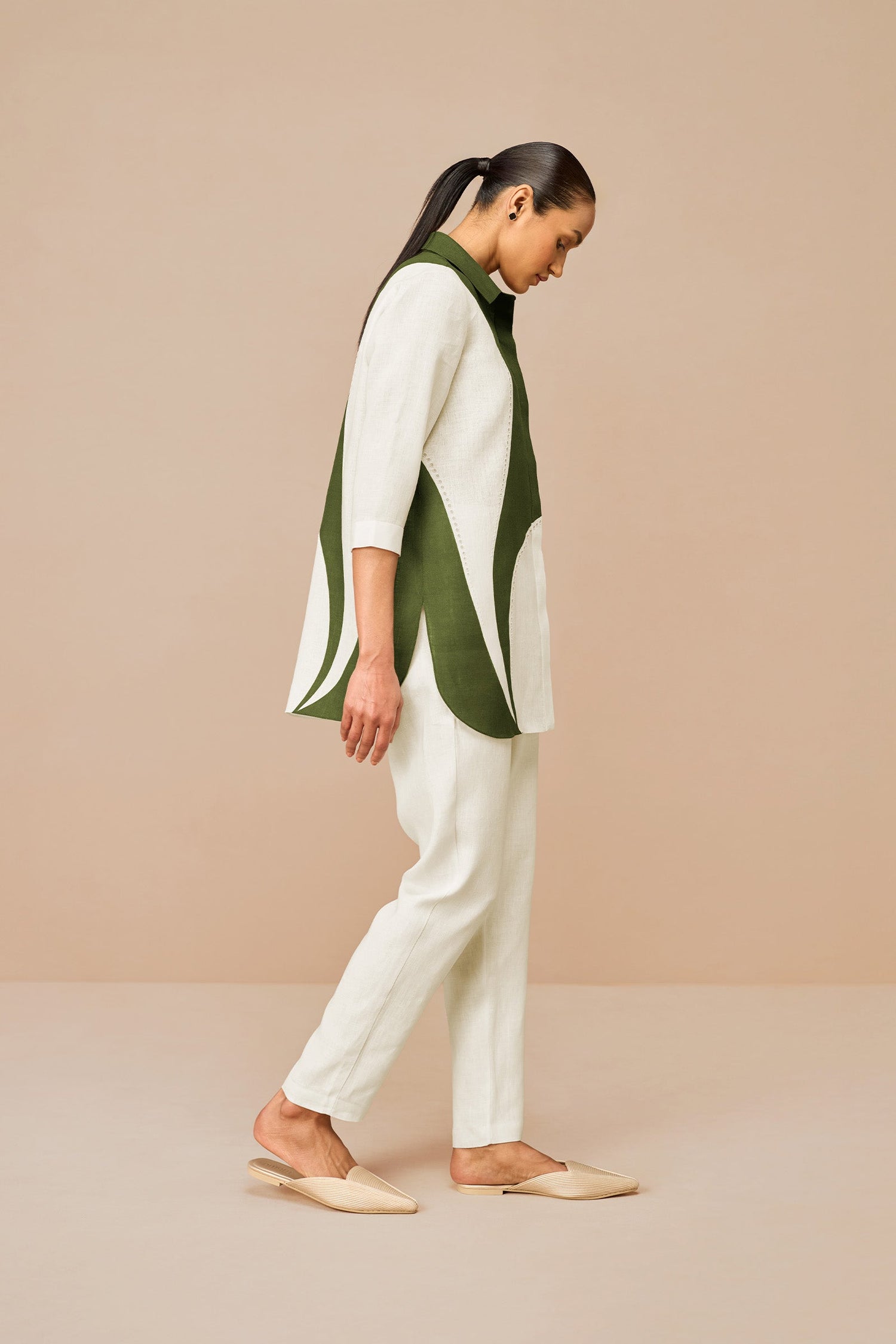 Linen Zelda Shirt Set – Green
