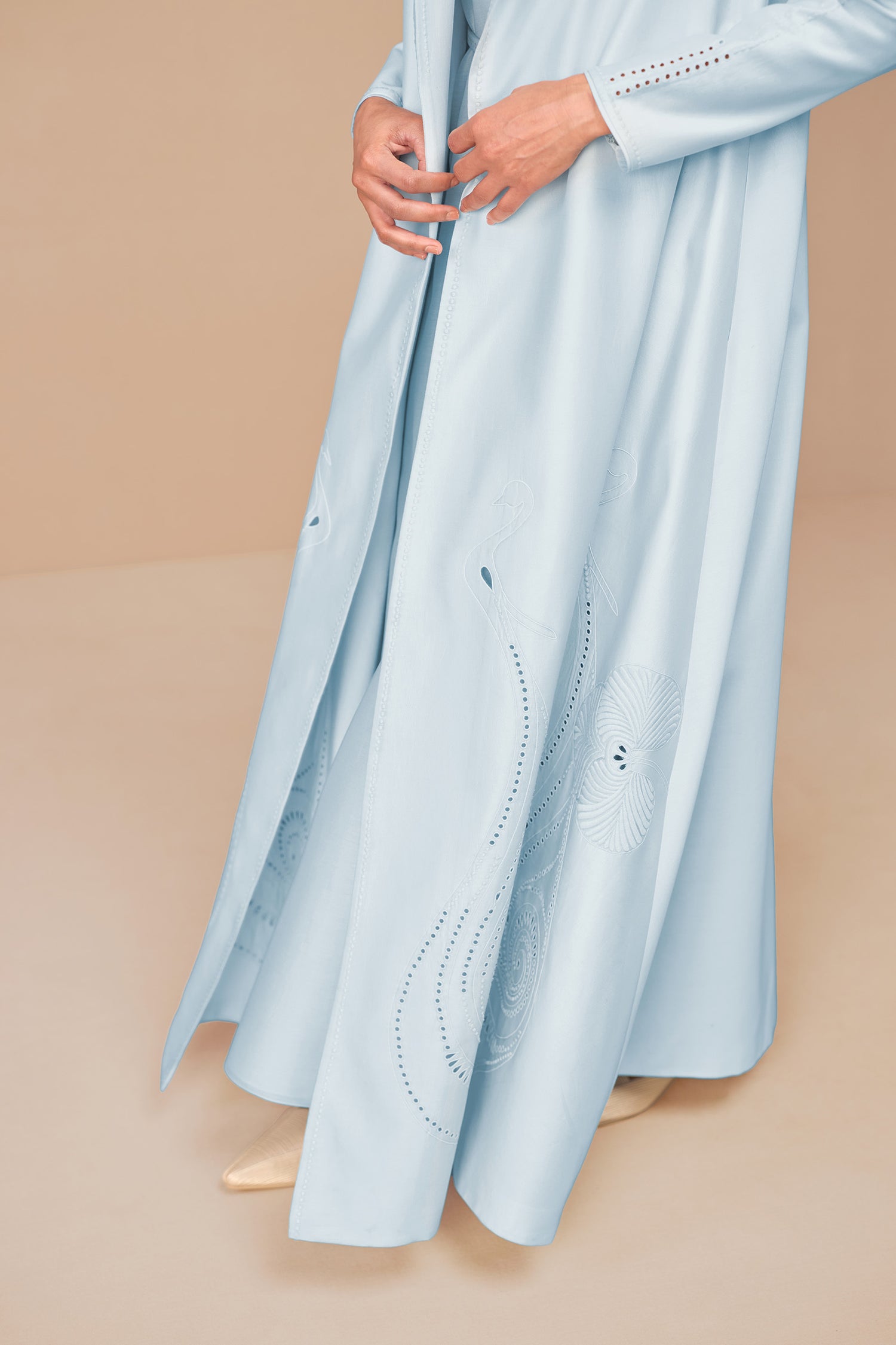 Chanderi Raysa Abaya Set – Blue