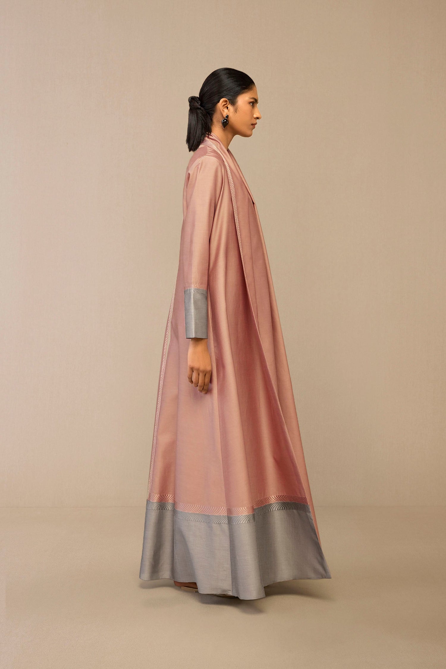 Chanderi Suhoor Abaya Set – Pink