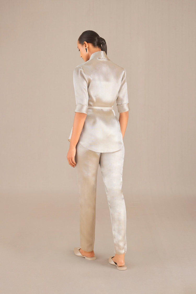 Nava Cape Set - Metallic Silver