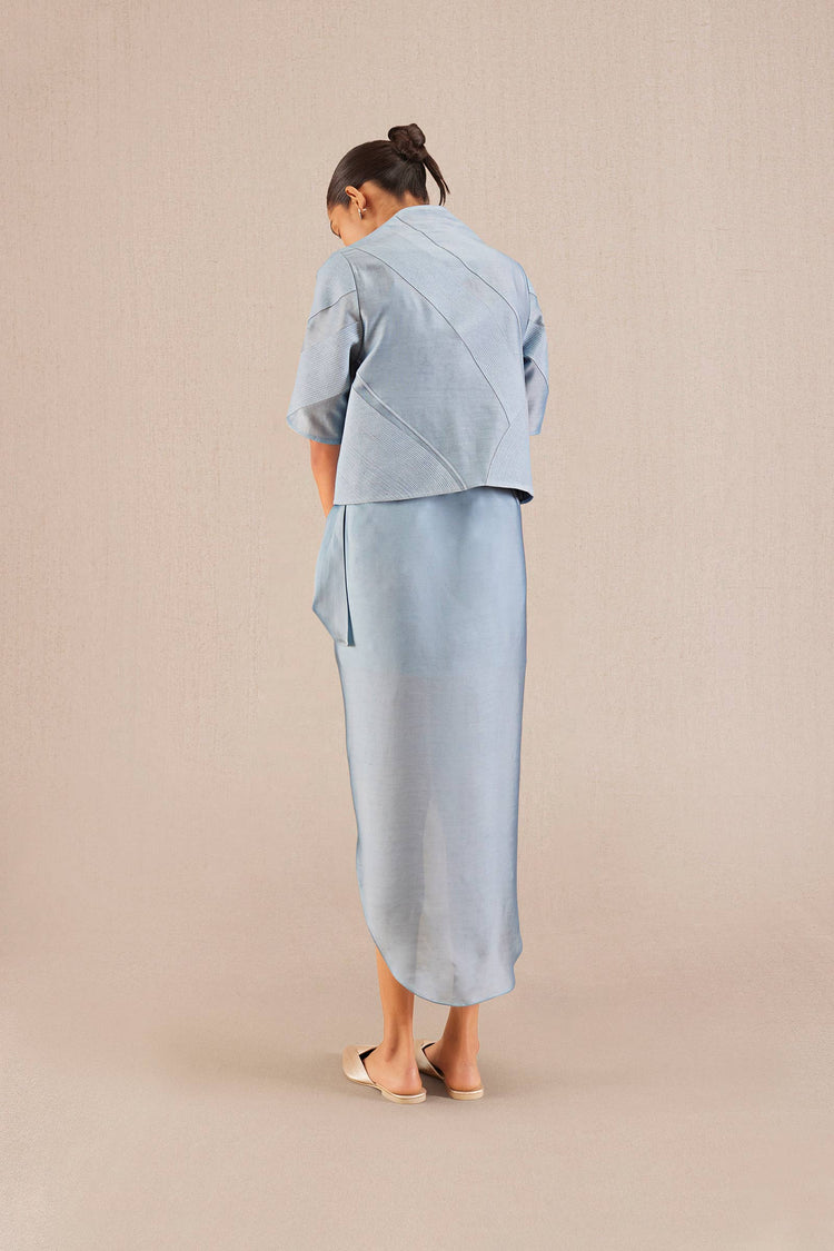 Qadira Jacket Set - Old Blue