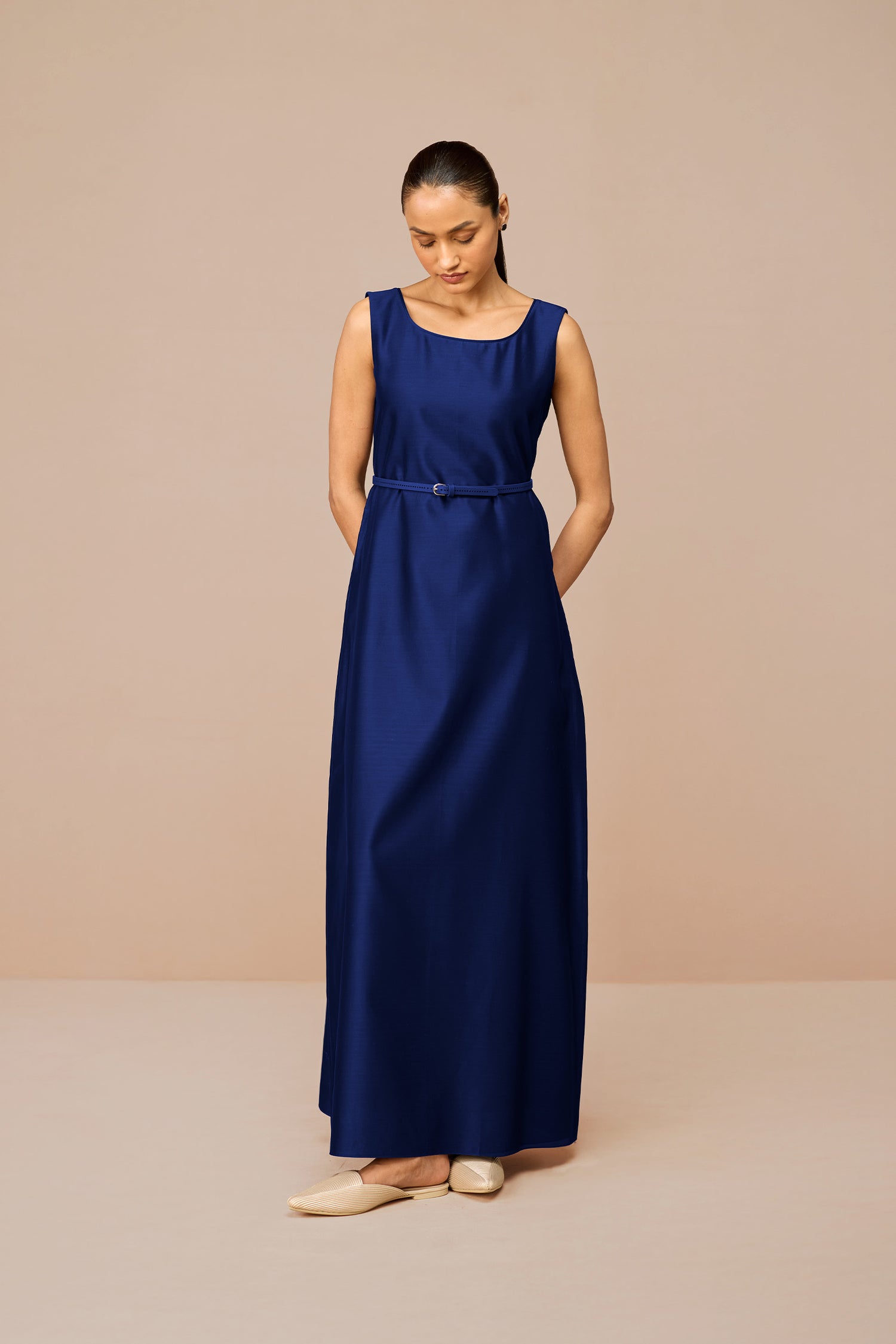 Chanderi Mirdea Abaya Set – Blue