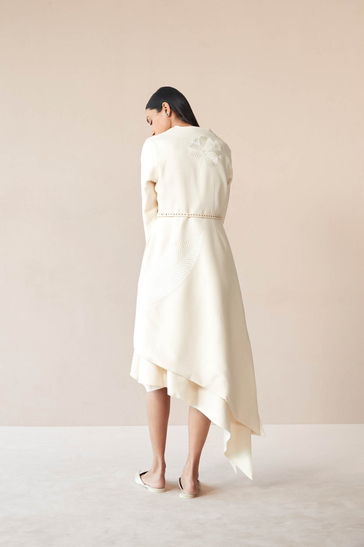 Wool Marwa Jacket Set – Ivory