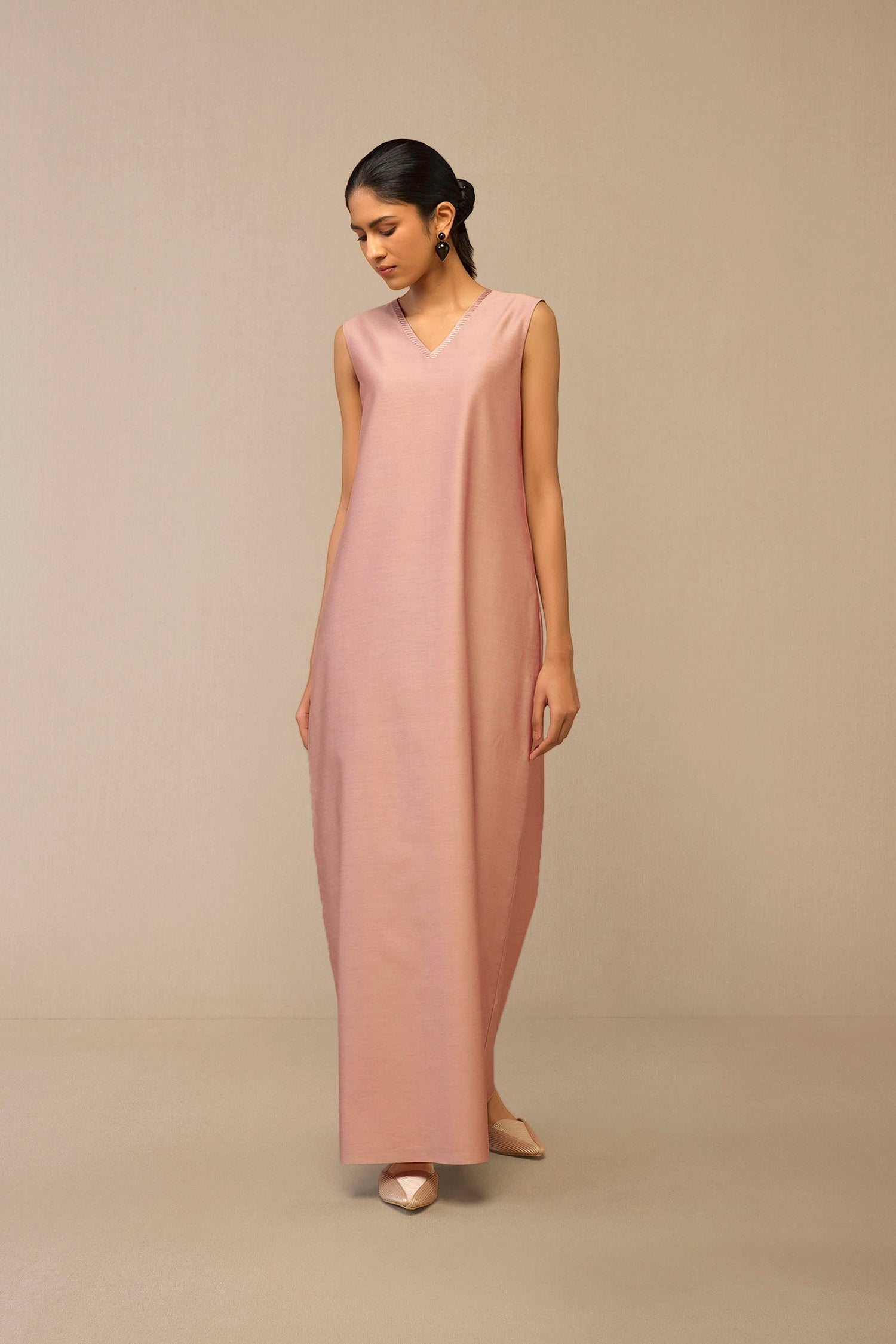 Chanderi Suhoor Abaya Set – Pink