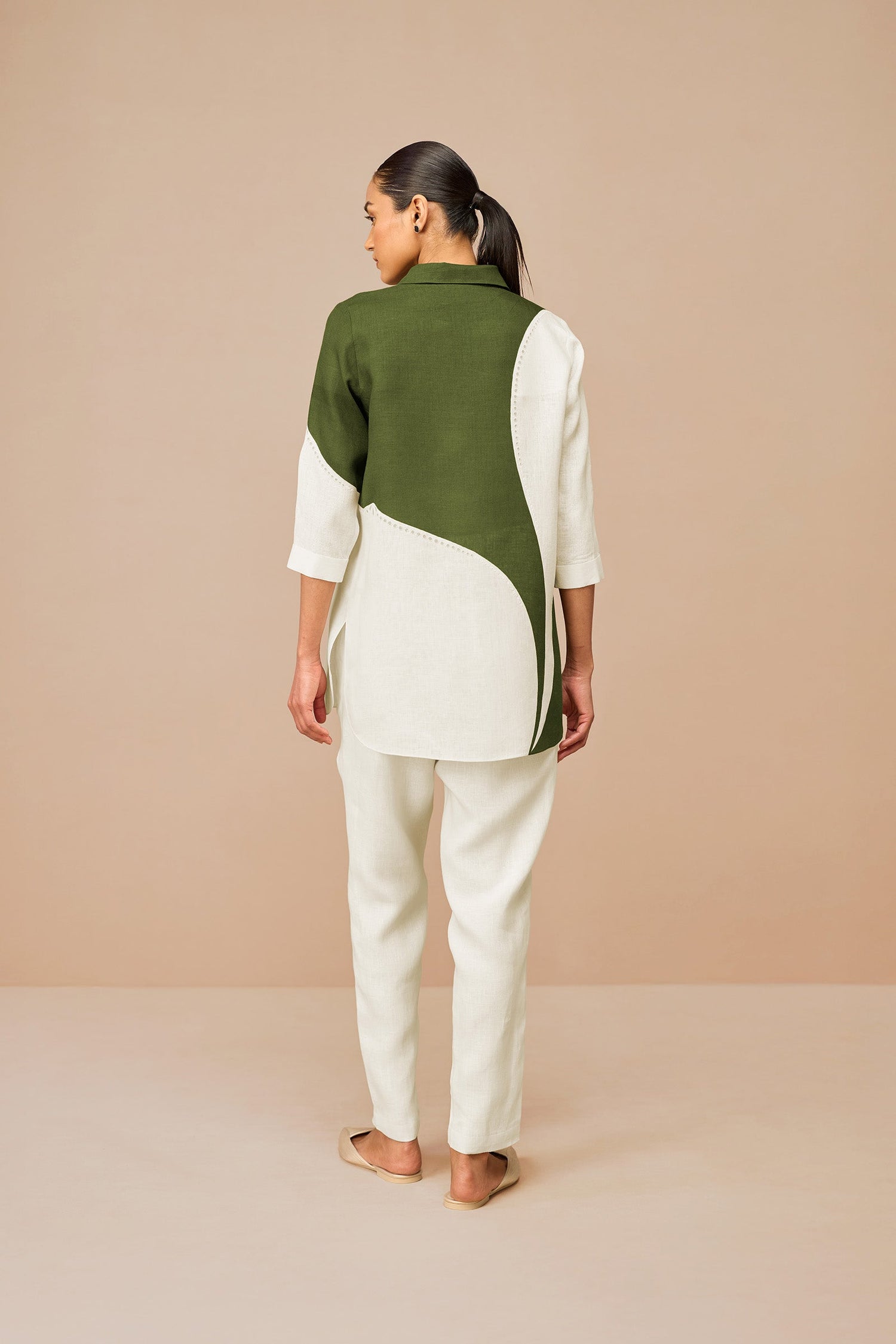 Linen Zelda Shirt Set – Green