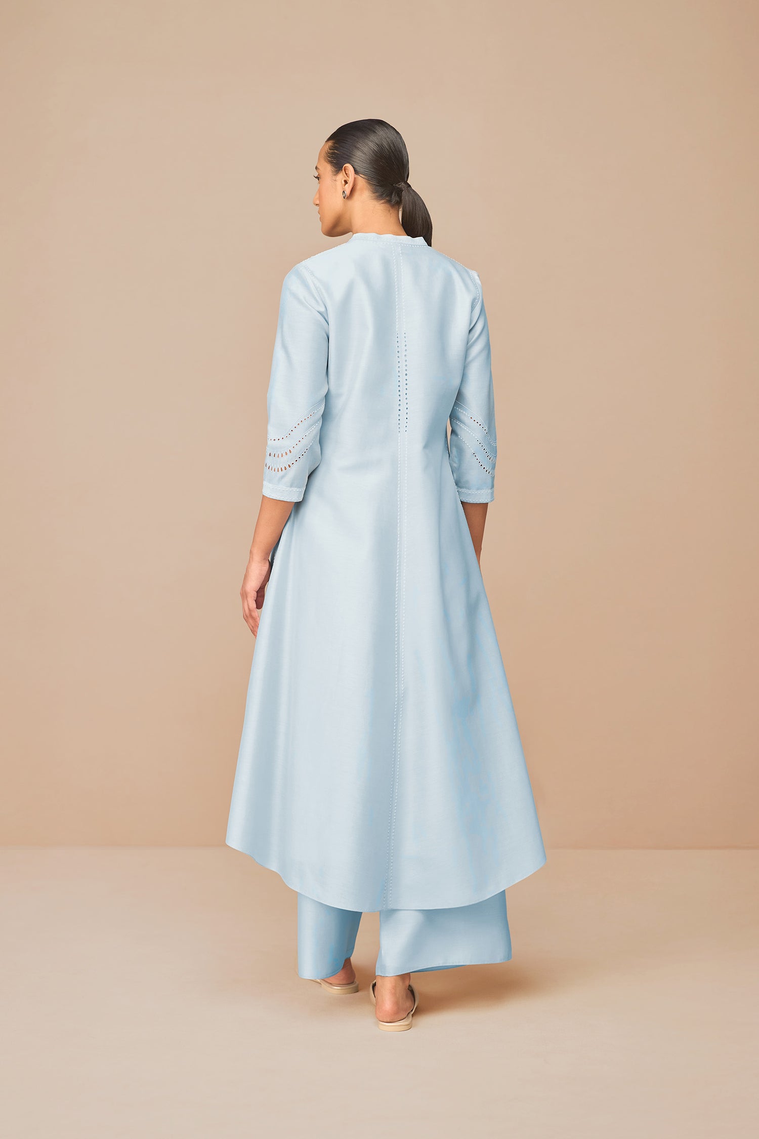 Chanderi Anais Jacket Set – Blue