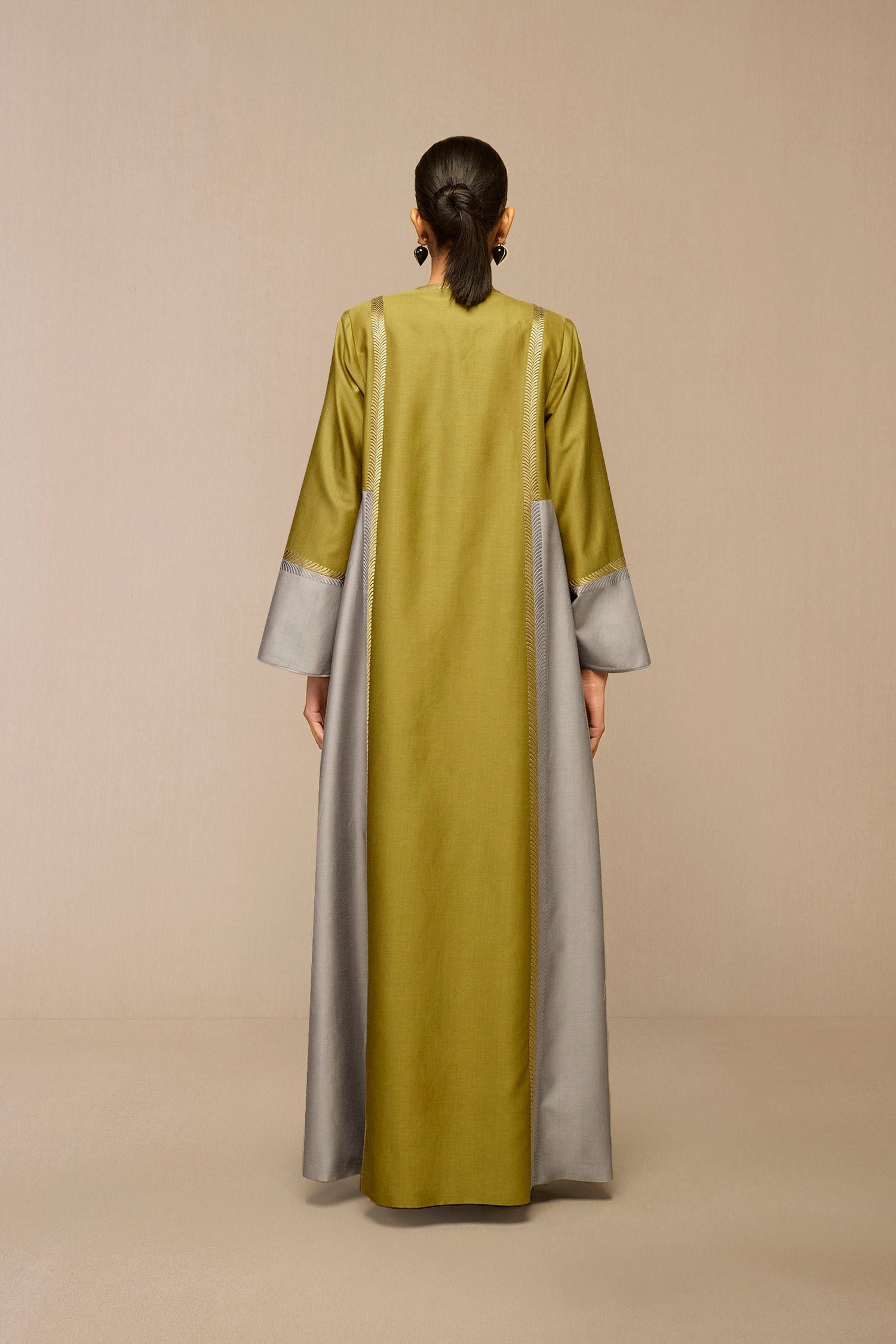 Chanderi Areeba Abaya Set – Green