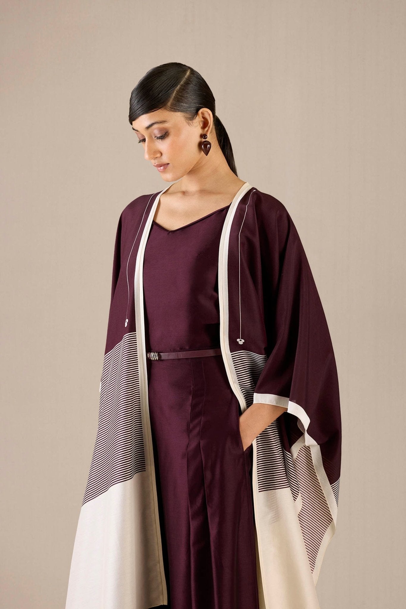 Silk Alaia Cape Set – Red