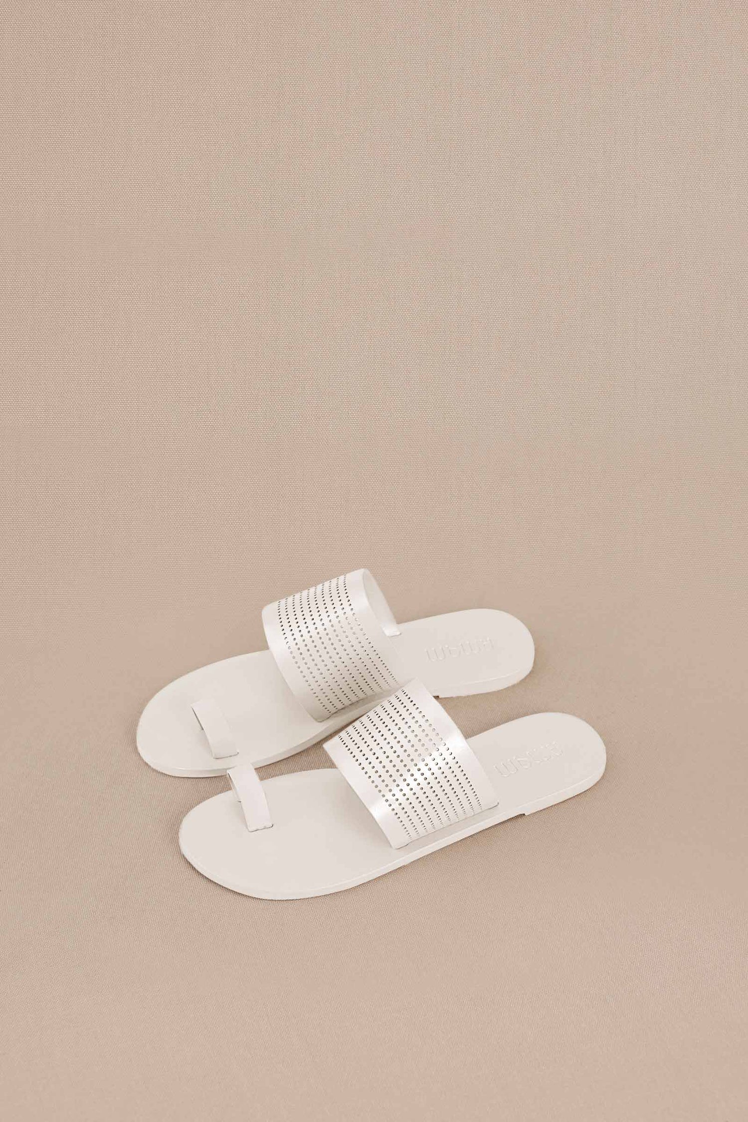 Faux Leather Lesha Slip-ons – Ivory