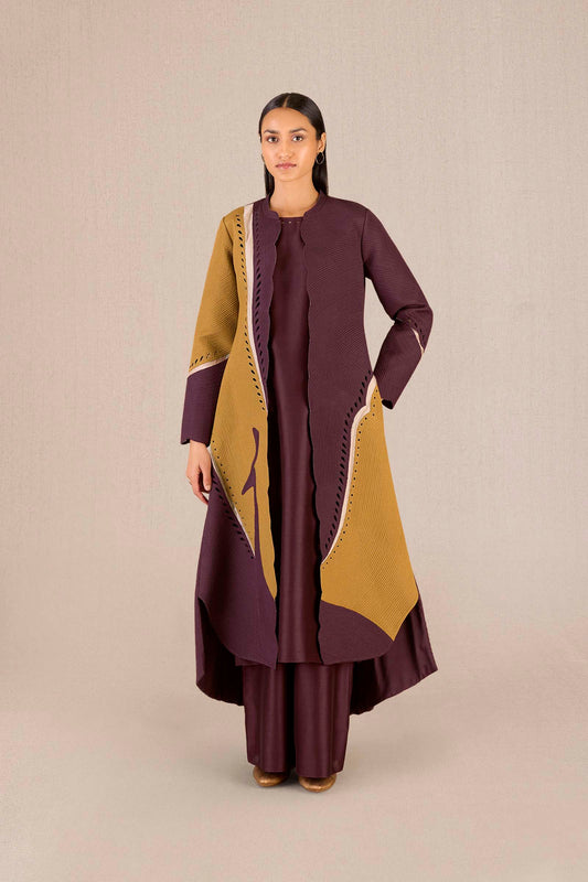 Chanderi Asira Abaya Set – Red
