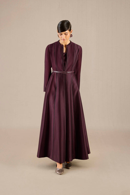 Chanderi Rumeha Abaya Set – Red