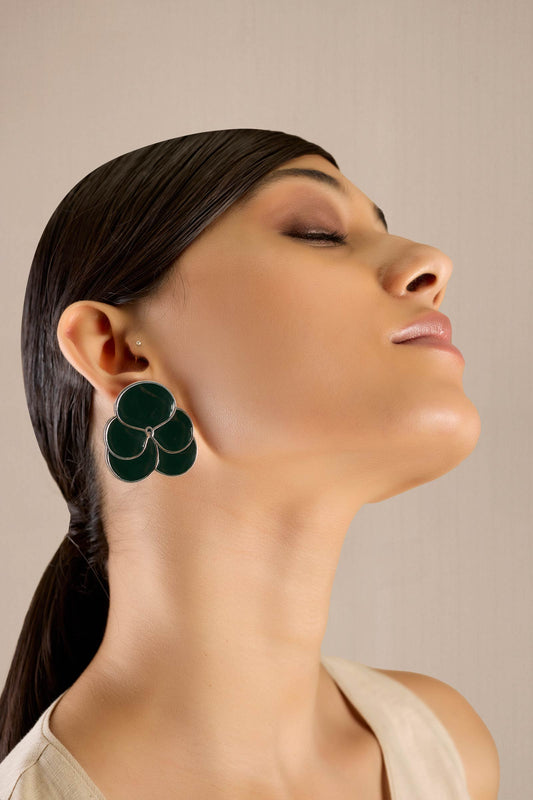 Enamel Ismat Earrings – Green