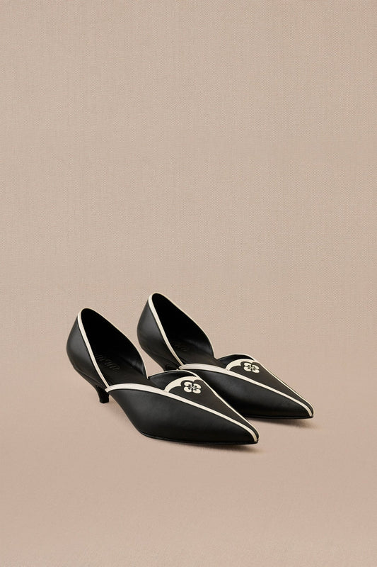 Faux Leather Zuri Heels – Black