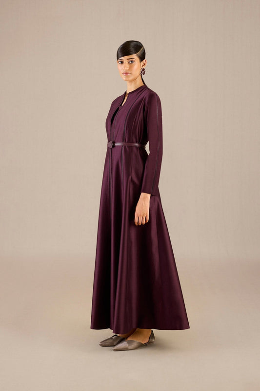 Chanderi Rumeha Abaya Set – Red