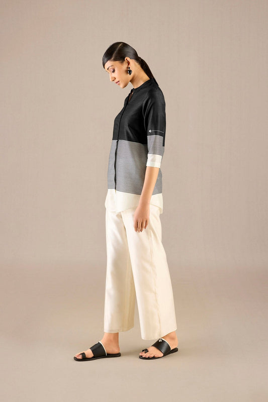 Chanderi Daara Shirt Set – Black