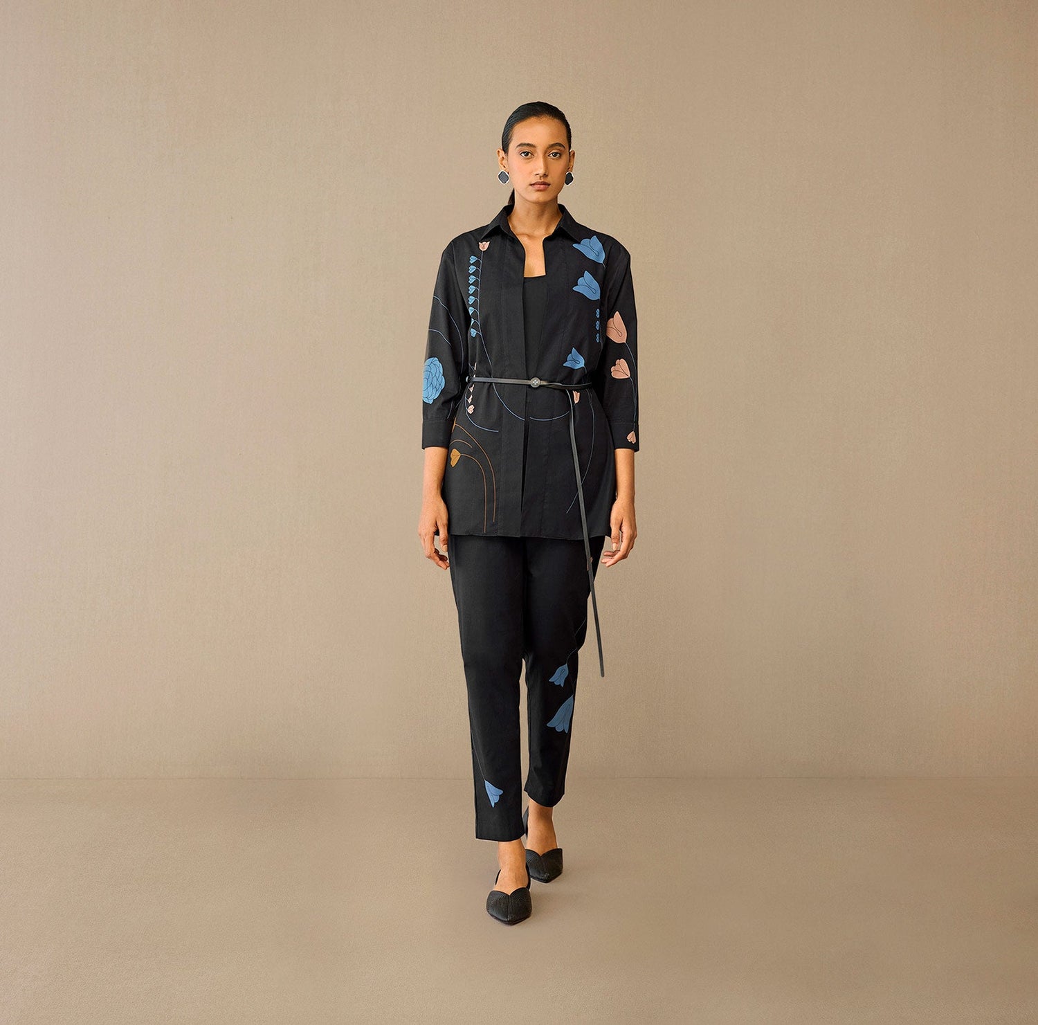  Cotton Neima Shirt Set – Blue