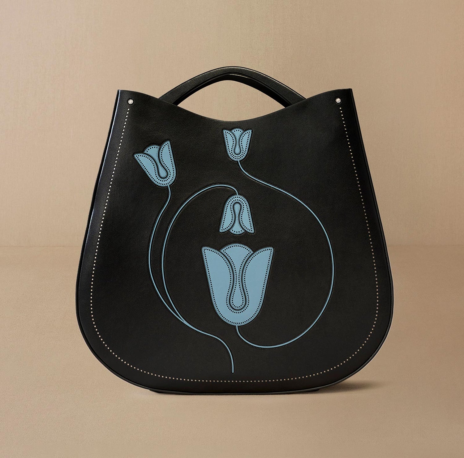  Faux Leather Mesina Tote Bag – Black
