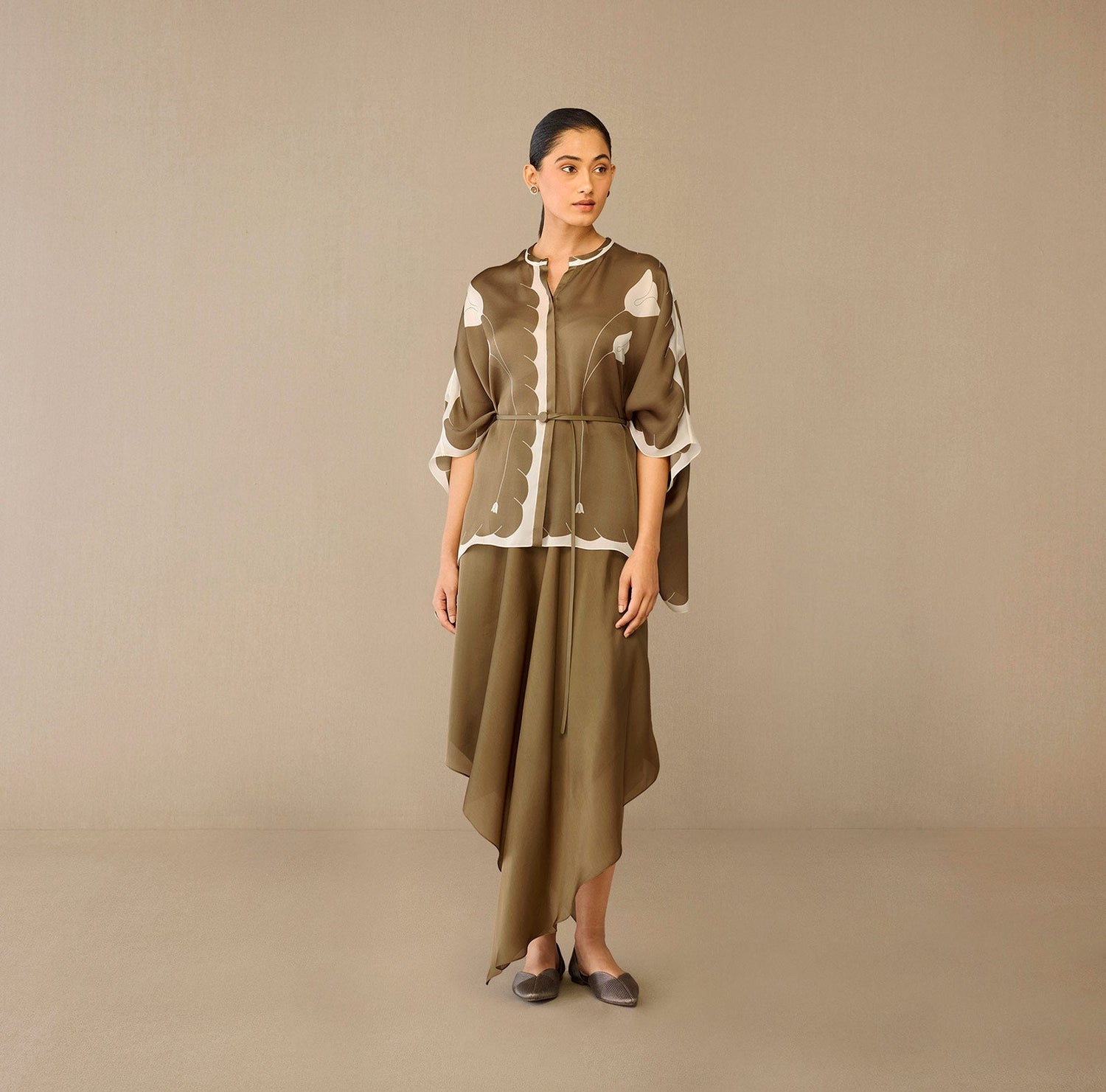  Organza Refa Shirt Set – Grey