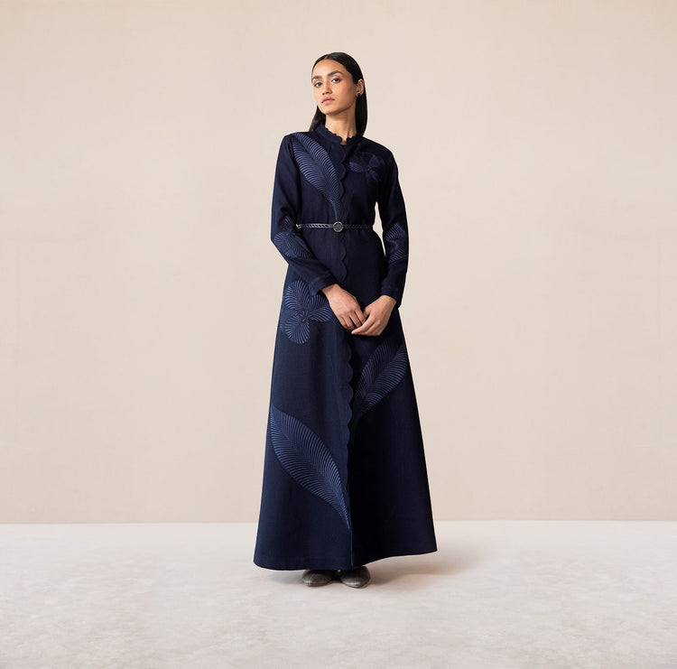 Nahid Navy Woollen Abaya