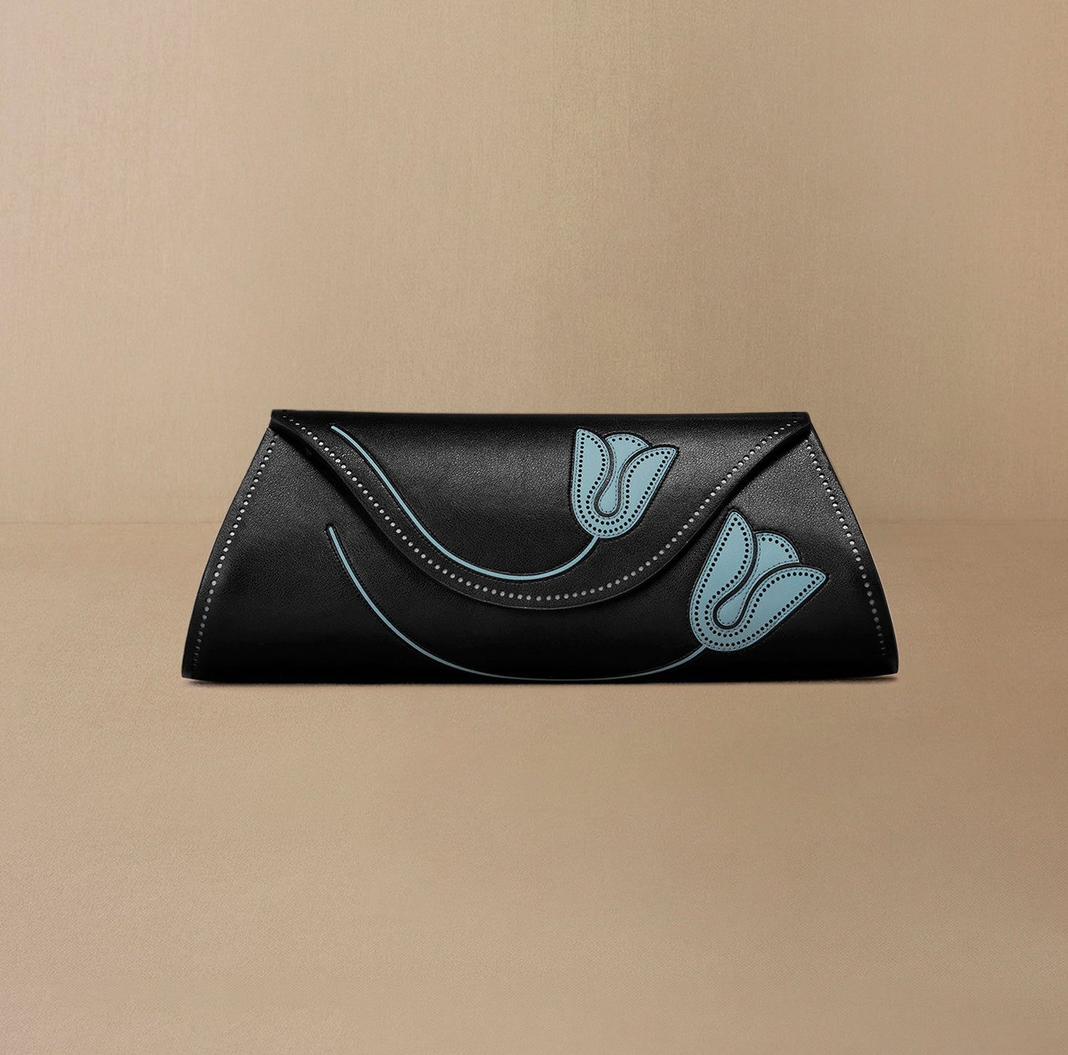  Faux Leather Mia Clutch – Black