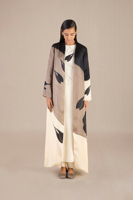 Chanderi Zaila Cape Set – Beige