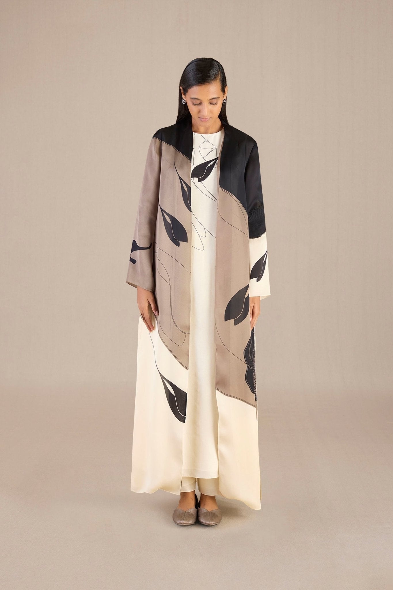  Chanderi Zaila Cape Set – Beige
