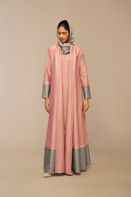 Chanderi Suhoor Abaya Set – Pink