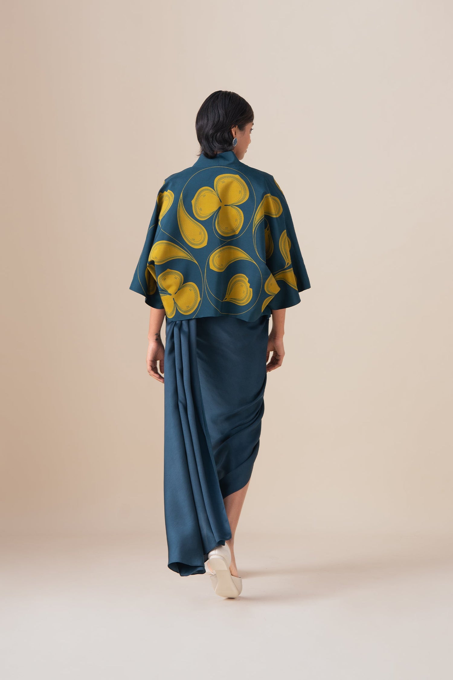  Habutai Sidra Jacket Set – Blue