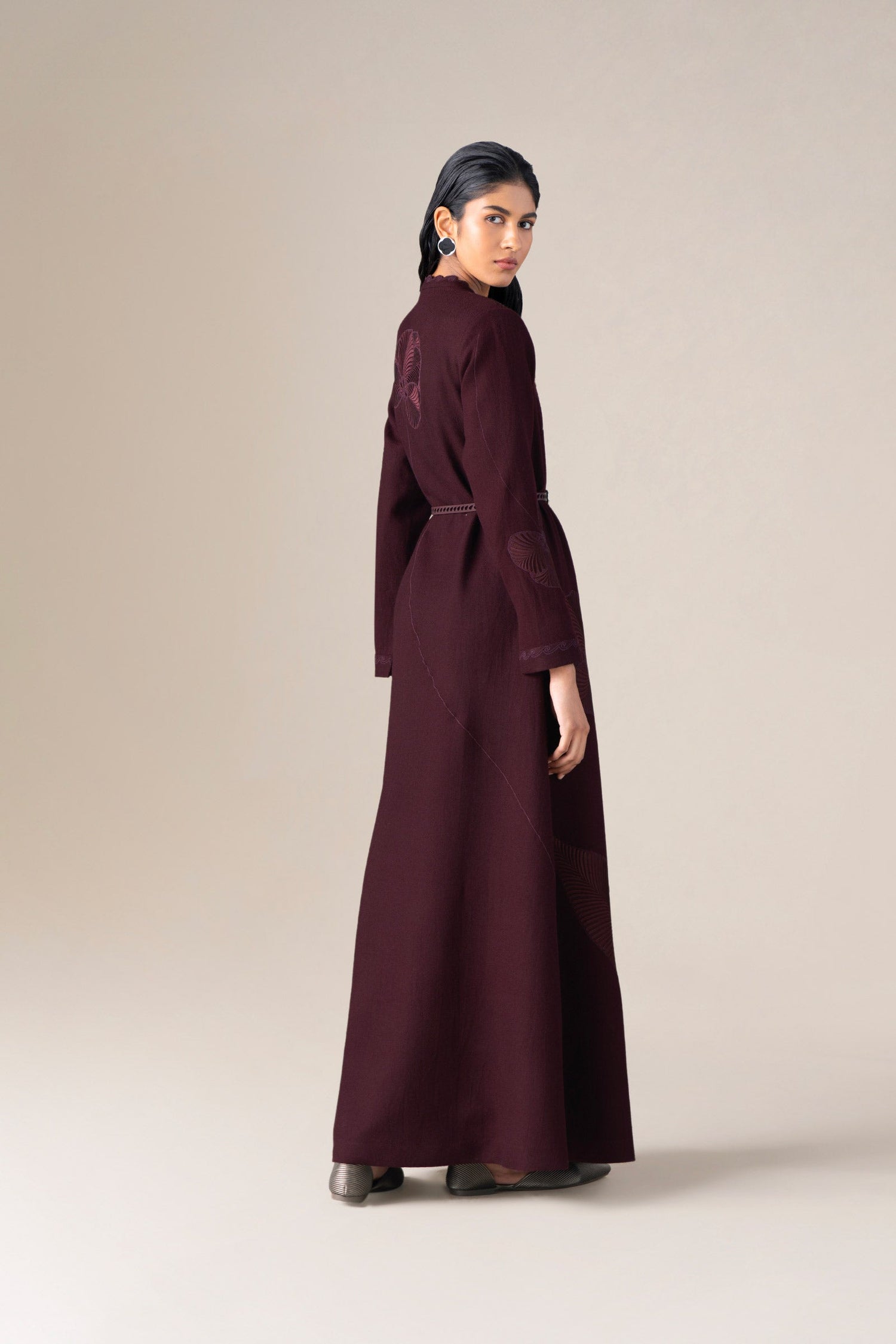  Wool Nahid Abaya Set – Red