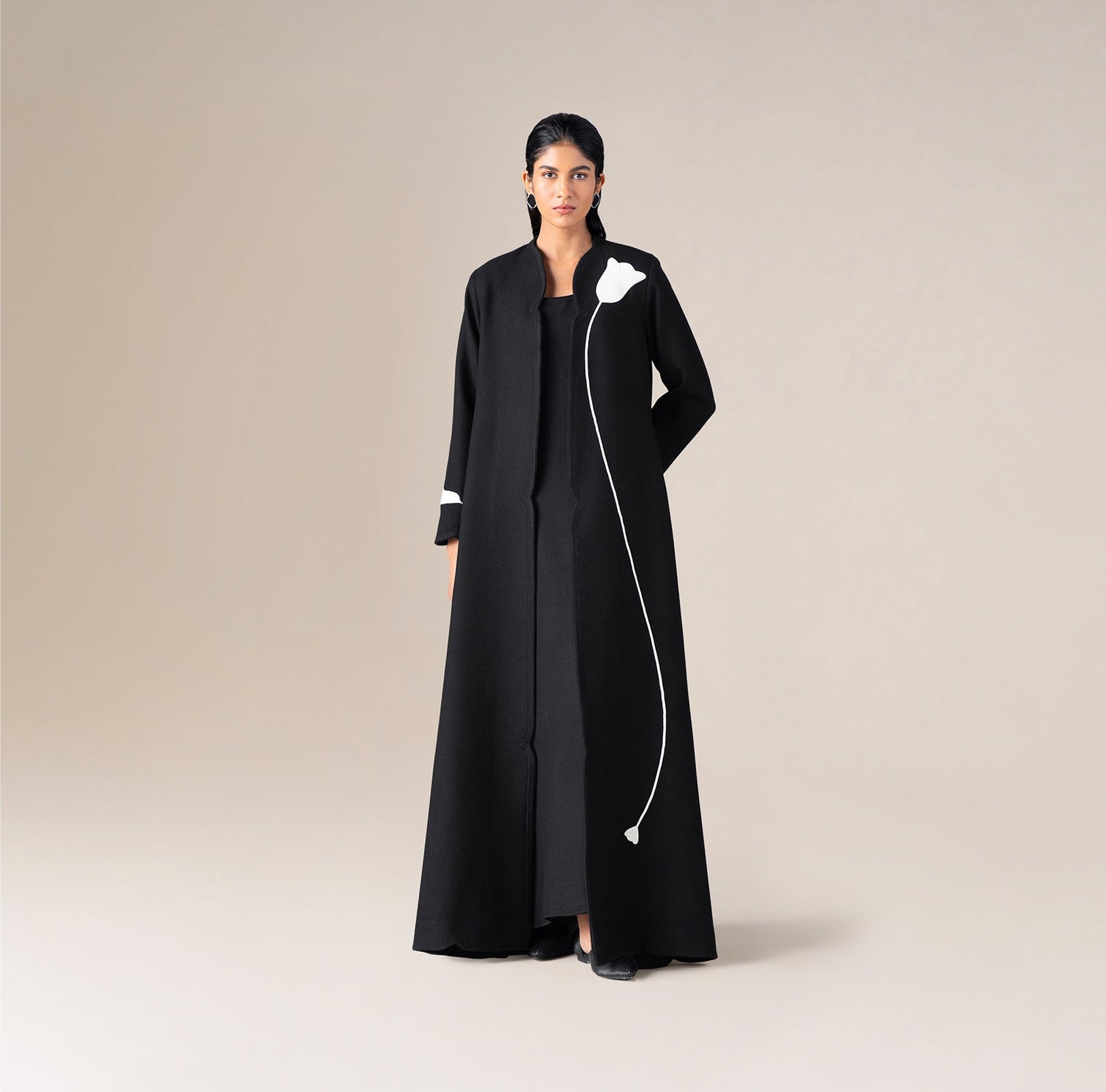 Wool Beira Abaya Set – Black