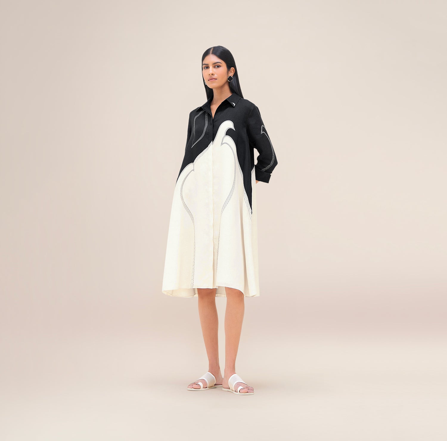  Linen Lark Dress – Black