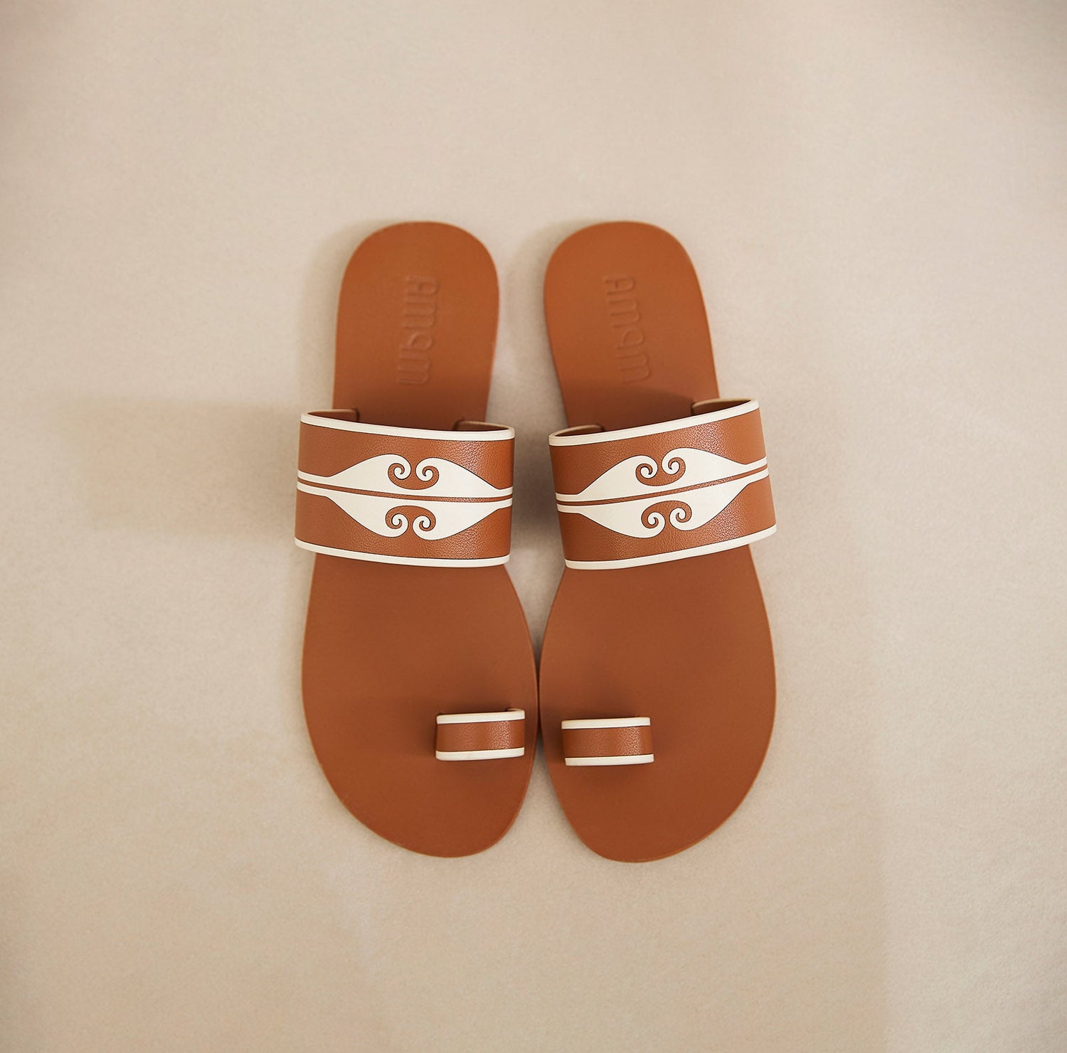 Naz Slip Ons - Tan & Ivory