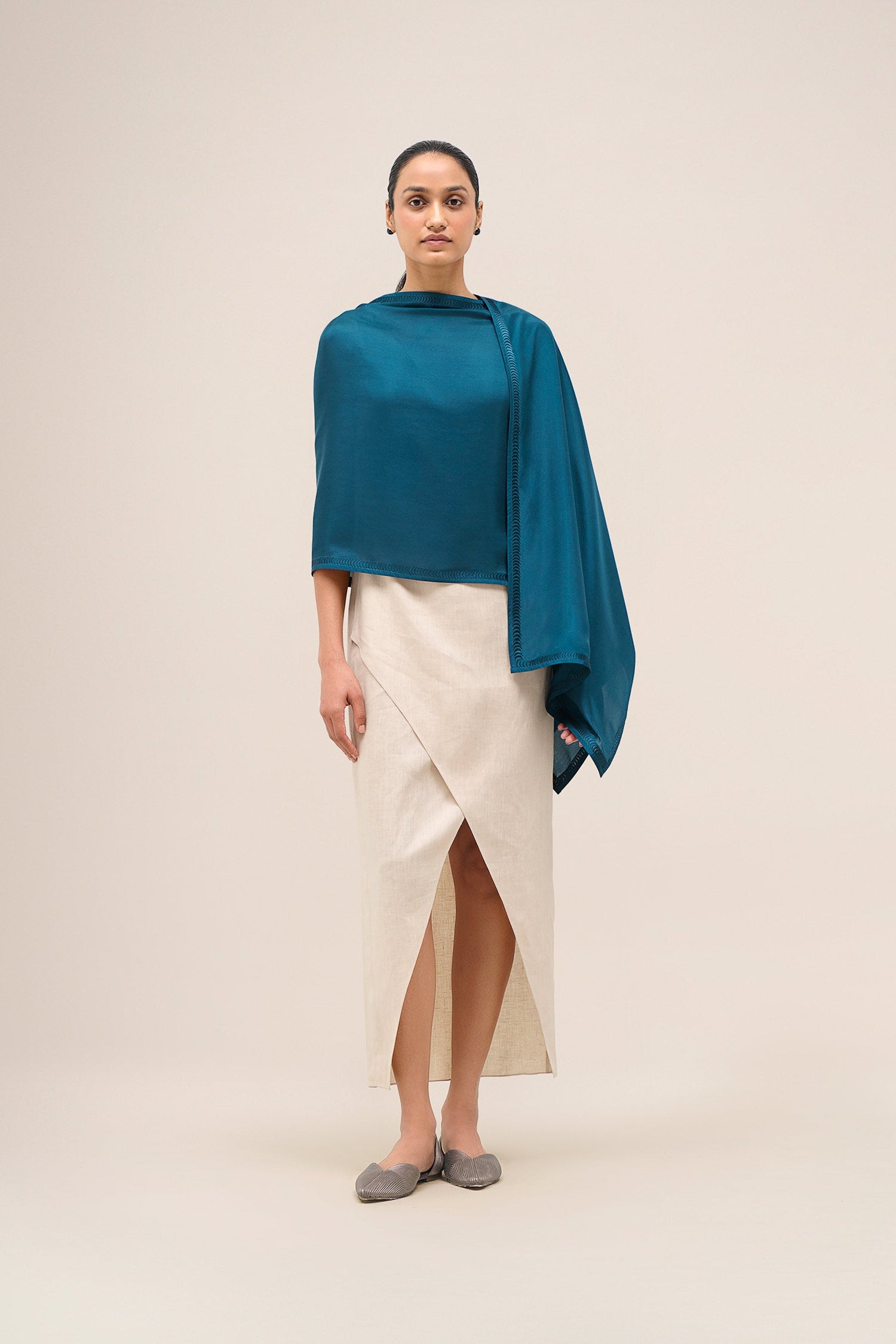  Silk Ivelle Scarf – Blue