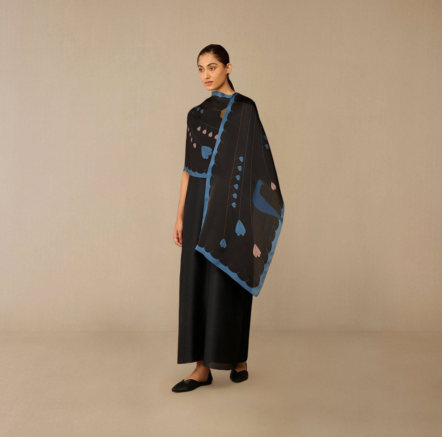  Organza Arham Scarf – Black