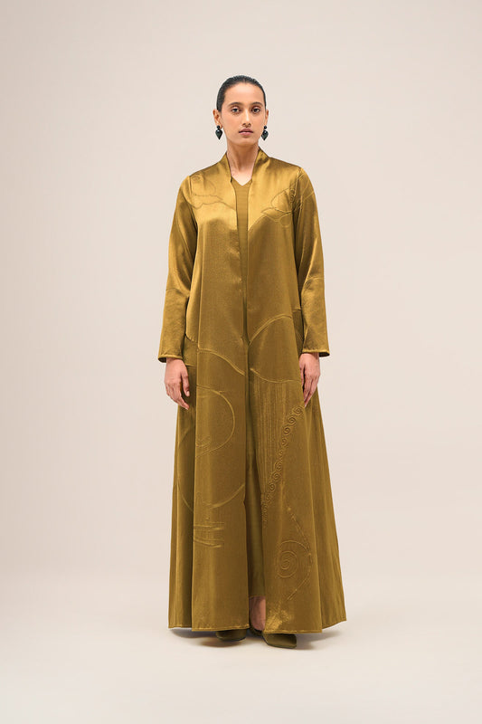 Chanderi Shabana Abaya Set – Yellow