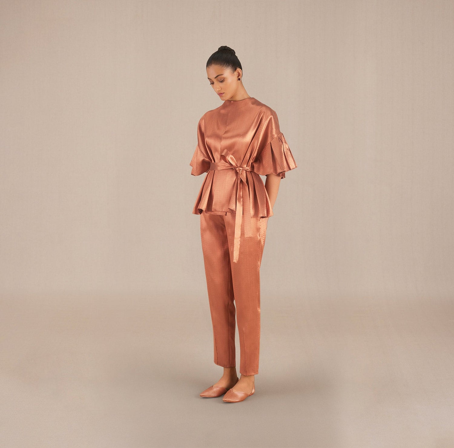 Zeina Cape Set - Metallic Copper