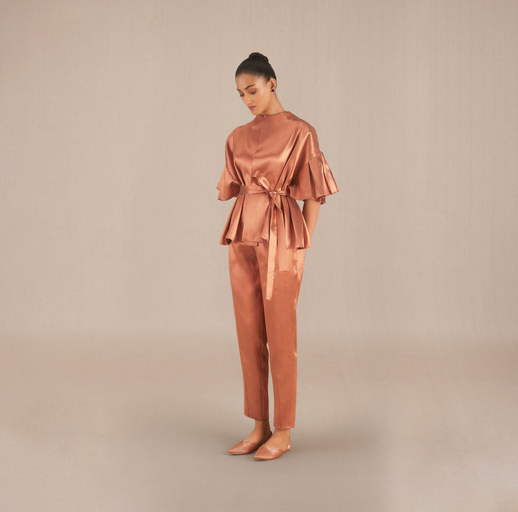 Zeina Cape Set - Metallic Copper