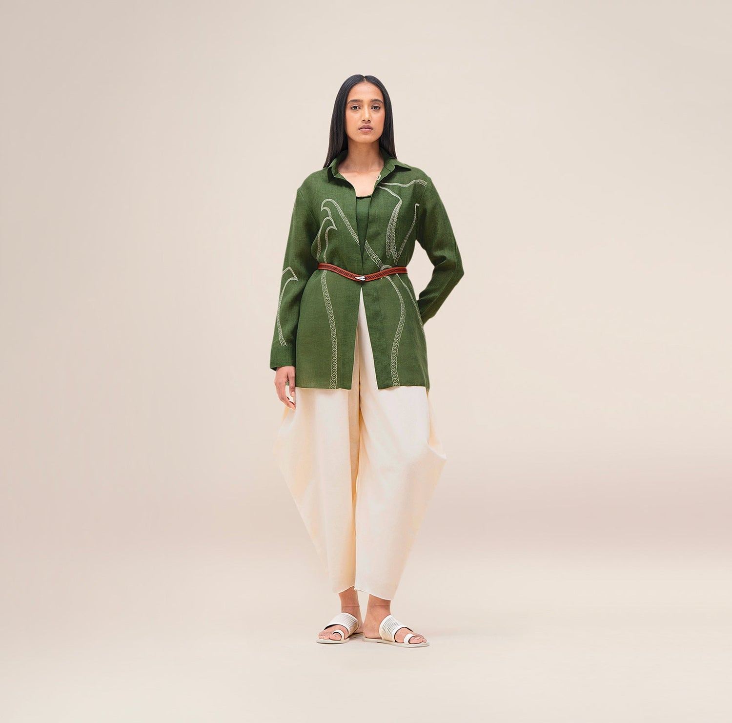  Linen Bulbul Shirt – Green